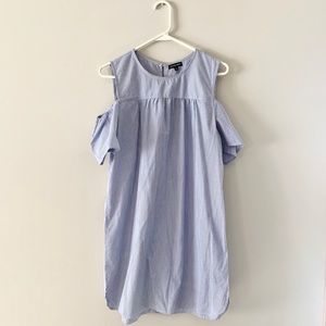 Blue and white off the shoulder beach dress